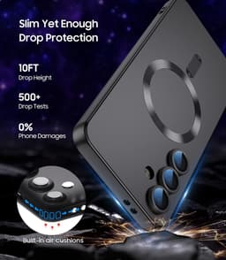 AziLine Magnetische Premium Zwart Hoes voor Galaxy S25 – Stijlvolle Bescherming met Ingebouwde MagSafe en Camera Lens Bescherming Geschikt voor Samsung Galaxy S25 — thumbnail 6