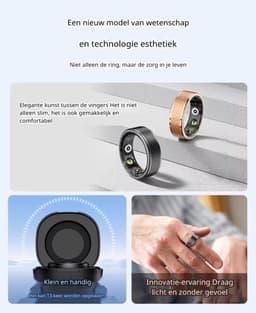 DrPhone RingSense V3 – Smart Ring - Europese ringmaat 54 - 5ATM Waterdicht – Slaapmonitor – Hartslagmeter - SpO2 + Case - Rose Goud Kleurig — thumbnail 2