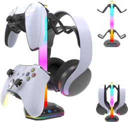 Accessoire opbergrek - Controllerhouder - Koptelefoonstandaard - Meerdere RGB-verlichtingsmodi - Antislipontwerp - Gamecontrollerstandaard Geschikt voor Xbox, PS5, PS4, Nintendo Switch — thumbnail 1