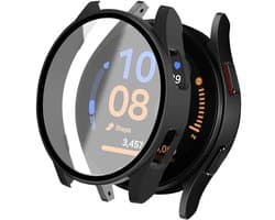 Screenprotector Glas + Hoesje geschikt voor Samsung Galaxy Watch FE / 5 / 4 40mm - Volledig 360 Graden Case Bescherming