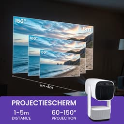 Lumistar® Ultra Mini Beamer - Alles-in-één Smart TV Projector - 2025 model - Android 11.0 - WiFi 6 & Bluetooth 5.2 - 4k Ondersteuning - Beamer - Inclusief Hdmi kabel - Home Cinema - 600 ANSI Lumen - Wit — thumbnail 5