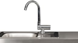 Minikeuken BeNeLux Stengel MO120 A voorgemonteerde metalen outdoor keuken met koelkast - inductie kookplaat - water en electriciteits aansluiting inclusief alle toebehoren Rood Bordeaux — thumbnail 2