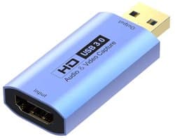 Video Capture Card HDMI naar USB 3.0 - 4K adapter connector - geschikt voor o.a. laptop, Nintendo Switch, PlayStation, Xbox, Windows, MAC - Game Capture - live streaming - blauw