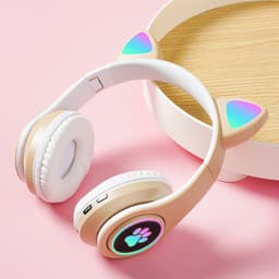 KINSI Bluetooth Gaming Headset - Stylish Kat Oor Design met LED - Verlichting! Perfect voor Meisjes, Compatibel met Alle Apparaten (Tablet / Computer / Telefoon) — thumbnail 9