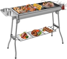 Betaalbare Goederen® houtskool BBQ - RVS - buitenkeuken - - Barbecue - barbeque - barbecues - familie - eten gezelligheid — thumbnail 1