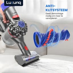 Luxuriq Schroefvormige klitvrije borstel - Antiklitborstel - Geschikt voor Dyson Steelstofzuiger V15 - V11 - V10 - V8 - V7 - Verwijdert Dierenharen, Haren van Mensen en Huisstofmijt - Universele Stofzuigermond — thumbnail 5