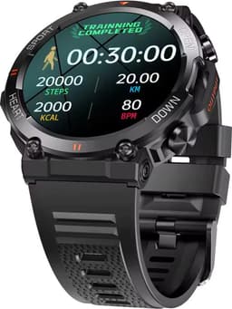 Smartwatch, KH-56-GEEL, Smartwatch Dames en Heren, Horloge, Smartwatch Bluetooth, Sporthorloge, Horloge Heren en Dames, Activity Tracker, Smartwatch Android, IPS Scherm, WATERDICHT, 30 Dagen Standby, Smartwatches geschikt voor IOS, Android — thumbnail 3