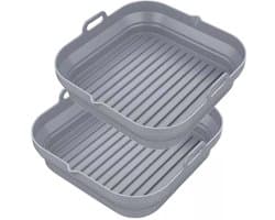 KLAUSBERG - 2-delige Siliconen Airfryer Bakvorm Set - Herbruikbaar en Hittebestendig tot 230°C - Geschikt voor Airfryer, Oven en Magnetron