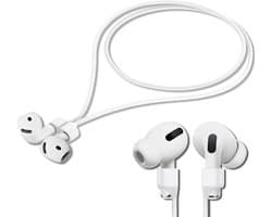 YONO Magnetische Band geschikt voor Apple Airpods - 4 3 2 1 - Pro - Siliconen Koord voor Oordopjes Draadloos - Anti Lost Strap - 80cm - Wit