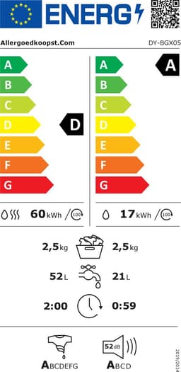 Daewoo Winia DY-BGX05 Mini Wasmachine Met Droogfunctie Voor Chalet Camper Boot Tinyhouse Appartement Kantoor — thumbnail 2
