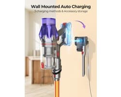 Snoerloze steelstofzuiger - Snoerloze stofzuiger - Stofzuiger - Stokstofzuigers - Stofzuiger - 500W - 50000PA Zuigkracht - met Stofbeker, Uitneembare Batterij