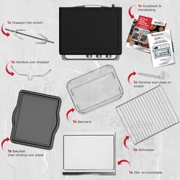 TurboTronic AF32DRD Airfryer XXL en Mini Oven – 32 Liter – Vrijstaande Oven – 12 Kookprogramma’s – 25° tot 230°C – Zwart — thumbnail 9