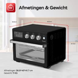 TurboTronic AF32DRD Airfryer XXL en Mini Oven – 32 Liter – Vrijstaande Oven – 12 Kookprogramma’s – 25° tot 230°C – Zwart — thumbnail 8
