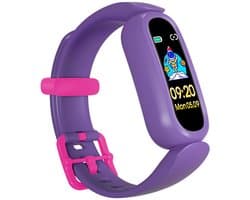 DrPhone KidsTime X13 – Smartwatch Voor Kinderen – IP68 Waterdichte Smartwatch – Hartslagmonitor – Slaapmonitoring – Mobiele App (Alleen voor Android Systeem) - 0.96 Inch TFT Kleurenscherm – Stappenteller – Calorie teller - Paars