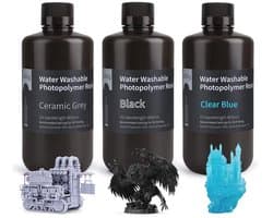 Waterafwasbare 3D-printerhars 405 nm - Fotopolymeer UV-hars voor MSLA/DLP/LCD 3D-printers - 3 stuks x 1000 g