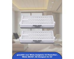 2 HEPA Airclean Plus 50 filters voor Miele Complete C3 Powerline, S8340 stofzuigerfilters - Air Clean SF-HA 50 voor Complete C2 C3 Compact C1 C2 - 2 stuks stofzuigerreserveonderdelen accessoires van