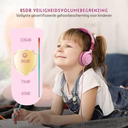 StayPowered Kinderkoptelefoon - Veilig en Comfortabel Luisteren - 85 dB Volume Begrenzer - HD Stereo Geluid - Lichtgewicht & Opvouwbaar - Verstelbare Hoofdband - Brede Compatibiliteit - Zacht & Duurzaam - Roze - Levering Sneller dan Aangegeven! — thumbnail 5