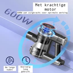 SteeFly® Steelstofzuiger Ysora 6-in-1 - Krachtig & zakloos - Draadloos multifunctioneel design - Lichtgewicht - Kleur: rood — thumbnail 2