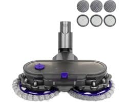 1Set Elektrische Mopkop voor Dyson V6 DC58/DC59/SV03 - Inclusief Watertank en 6 Microvezelmoppen - Ideaal voor Nat en Droog Dweilen - Stofzuigeropzetstuk voor Efficiënte Reiniging