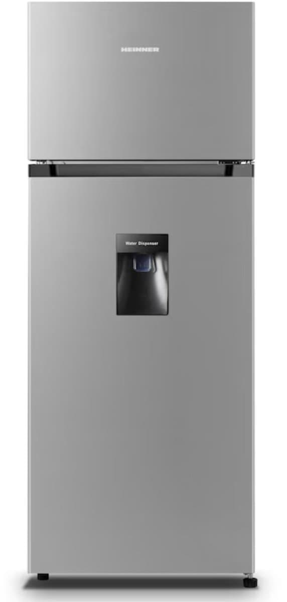 Heinner HF-HS205SWDE++ Koel-vriescombinatie met Waterdispenser – 206 L – LED-verlichting – Omkeerbare Deur – Zilver – 5 Jaar Garantie — afbeelding 1