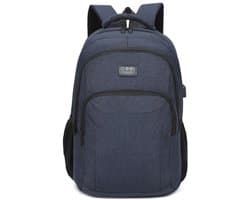 COOLJORNEY Rugtas 21L – Laptop Rugzak met USB – Schooltas – Unisex – Blauw