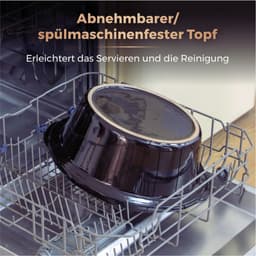 Infinity Slowcooker - 6.5L - 270W - 3 Kookstanden - Warmhoudfunctie - Zwart En Roségoud - Huishoudelijke Apparaten — thumbnail 5