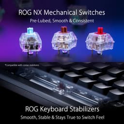 ASUS ROG Azoth - Toetsenbord - Bedraad, draadloos - Qwerty - US lay-out - TKL - USB 2.0 - bluetooth 5.1 - 2.4GHz - gunmetal — thumbnail 2