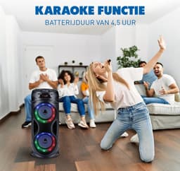 Bluetooth Speaker met RGB Licht - Draagbare Partybox 4,5 Uur Batterijduur - Party Speaker met USB Ingang en TF-Kaart - 16 x 38.5 cm — thumbnail 4