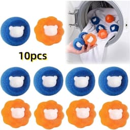 10-pack - Huisdierhaarverwijderaar - Washaarvanger - Huisdierhaarvanger - Wasmachinewasballen (5 blauw + 5 oranje) — thumbnail 1