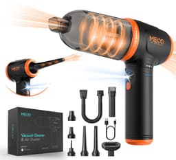 4-in-1 Stofblazer Luchtdruk, Handstofzuiger 3-Gang Air Duster 16000Pa Stofzuiger 2 Uur Snelladen met Mondstukken - Oranje — thumbnail 1
