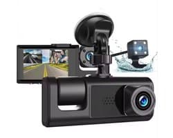 Blackbox Dashcam HD, 3 camera's (voor,binnen en achter) + nachtzicht