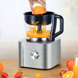 J-Mart 6 in 1 Keukenmachine - Blender - Bonen Slijper - Citruspers - Incl. Deeghaak/Deegmes/ 3 Snij- en Raspschijven - Grijs — thumbnail 3