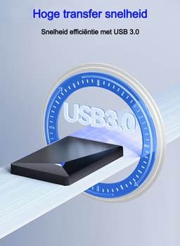 Dutch Wanted Space Draagbare HDD Externe Harde Schijf - Snelle writing speed - 2TB aan Solide State Opslag - Plug and play - Portable storage - Opslag extern pc of laptop - USB 3.2 - Harde schijf expansion — thumbnail 4