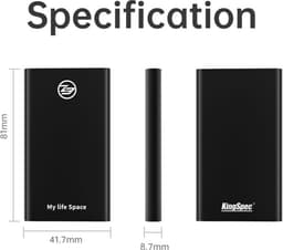 Draagbare SSD Externe Harde Schijf - Draagbare SSD - Snelle writing speed - 240GB aan Opslag - Storage - Opslag extern PC of laptop - USB 3.2 - type C - Portable SSD Mobile storage - Smart Portable High Speed - externe SSD - USB 3.2 GEN 2X2 type C — thumbnail 4