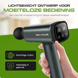 TechPulse Massage Gun Professioneel – Sneller Herstel & Minder Spierpijn – Stil & Krachtig – 30 Standen – 6 Opzetstukken – Incl. Koffer — thumbnail 3