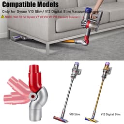 Onderste adapter geschikt voor Dyson V10 Slim / V12 Digital Slim lichtgewicht stofzuiger - Gebogen verlengstuk snelontgrendelingsadapter - Schoonmaakgereedschap voor thuis - Geschikt voor Dyson Steelstofzuiger - stofzuiger accessoires — thumbnail 3