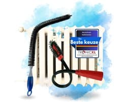 TronicXL XXL Premium Radiator Reinigingsborstel + Stofzuiger Opzetstuk 30-37 mm | Geschikt voor oude radiatoren, flexibele borstel en slang | 73 cm borstel + 46 cm stofzuigermondstuk