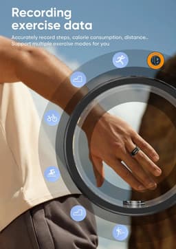WizBay Premium Select® Aluminium Bi-Color Carbon Fiber Goud Smart Ring – Dames Heren – Oplaad Case - Hypoallergeen - Hartslag & Slaap Monitor - IP68 Waterdicht - O2 Meting - Gesture Functie - Multiple Sport Modi - Bi-Color Goud Zwart #08 — thumbnail 13