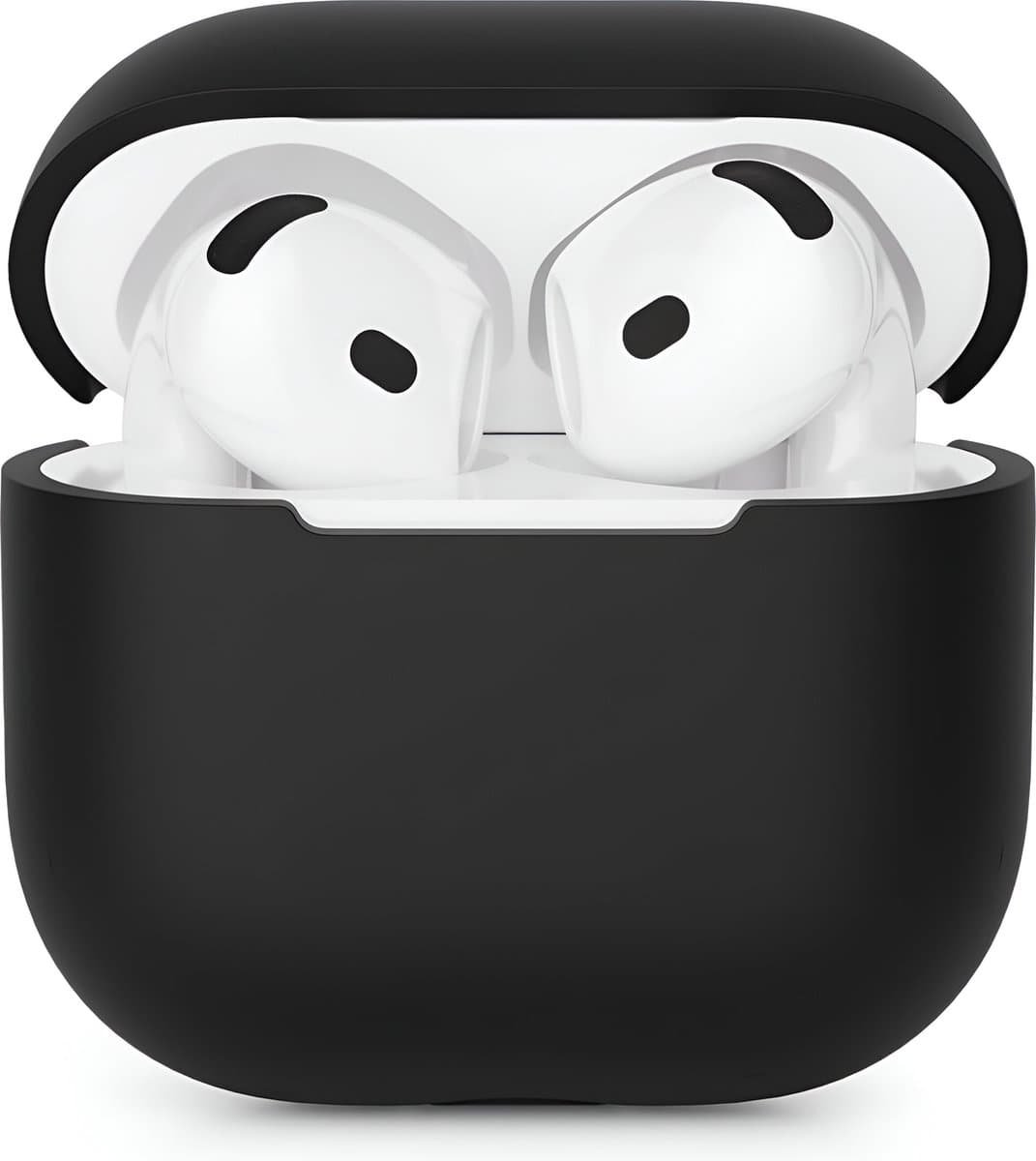 Studio Air Hoesje geschikt voor Airpods 4 - Schokbestendige Siliconen Case - Zwart — afbeelding 1