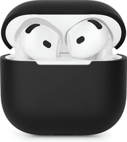 Studio Air Hoesje geschikt voor Airpods 4 - Schokbestendige Siliconen Case - Zwart — thumbnail 1