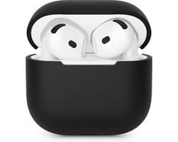 Studio Air Hoesje geschikt voor Airpods 4 - Schokbestendige Siliconen Case - Zwart