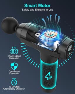 Draagbaar Massagepistool Met 30 Snelheden En 6 Verwisselbare Massagekoppen — thumbnail 3