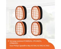 Replacements® - 4 filters geschikt Philips speedpro Max - 7000 en 8000 series - vervangt onderdeel CP0663/01