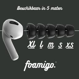 Foam eartips geschikt voor Airpods Pro (2) - 6× Extra Large - Zwart - zachte memory foam opzet oortjes - foamigo® — thumbnail 2