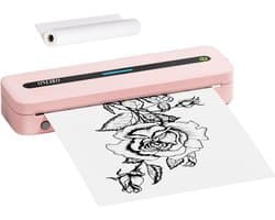 ONEIRO PRO O40F Draagbare Bluetooth printer Roze - A4 - Thermal printer - all in one - draagbaar - compact - kantoor - school - printen - draadloos - bluetooth