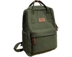 S&E - Corduroy Rugzak voor Tieners - Groene Laptop Rugzak 14 inch - Lichtgewicht Schooltas