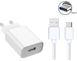 BSTNL USB Stekker - 5V 2A Stekker - USB Adapter - USB A naar USB C Kabel 1 Meter - Power Adapter - Geschikt voor al jouw USB-C Apparaten - Universeel - Wit