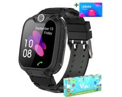 VUBIO B1 Kinder Smartwatch Zwart - Inclusief Simkaart - Bellen & Camera - Super Leuk Horloge Voor Kinderen Met Alles Wat U Nodig Heeft Voor De Veiligheid Van Uw Kind!