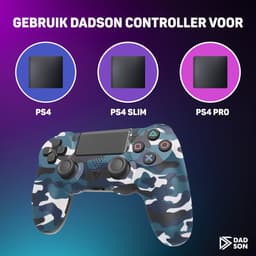 Dadson Draadloze Controller - Geschikt voor PS4 - Camouflage Blauw — thumbnail 5