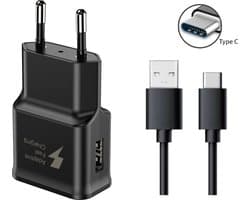 BSTNL USB Stekker 15W - 5V 2A Stekker - USB Adapter - USB A naar USB C Kabel 1 Meter - Power Adapter - Geschikt voor al jouw USB-C Apparaten - Universeel